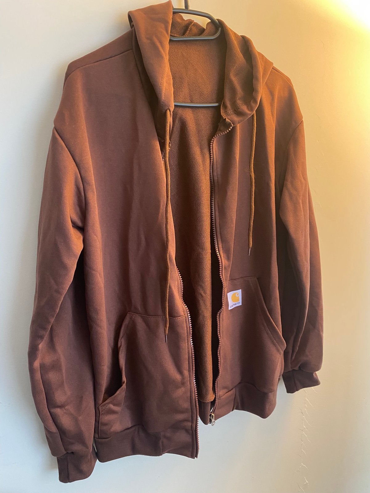 Carhartt hoodie met rits - Bruin & Zwart, Kleding | Heren, Jassen | Zomer, Nieuw, Maat 52/54 (L), Bruin, Ophalen of Verzenden