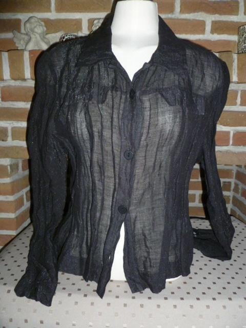 zwarte linnen dames blouse van rosie's, maat 46, Kleding | Dames, Rosie's, Ophalen of Verzenden, Zo goed als nieuw, Maat 46/48 (XL) of groter