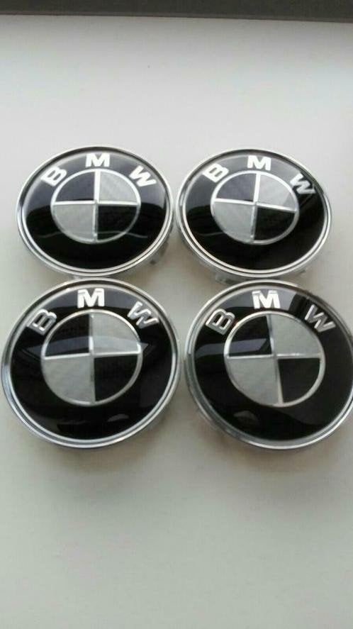 capuchons de moyeu de roue BMW en carbone noir et blanc 68 m, Enlèvement ou Envoi, Neuf, BMW