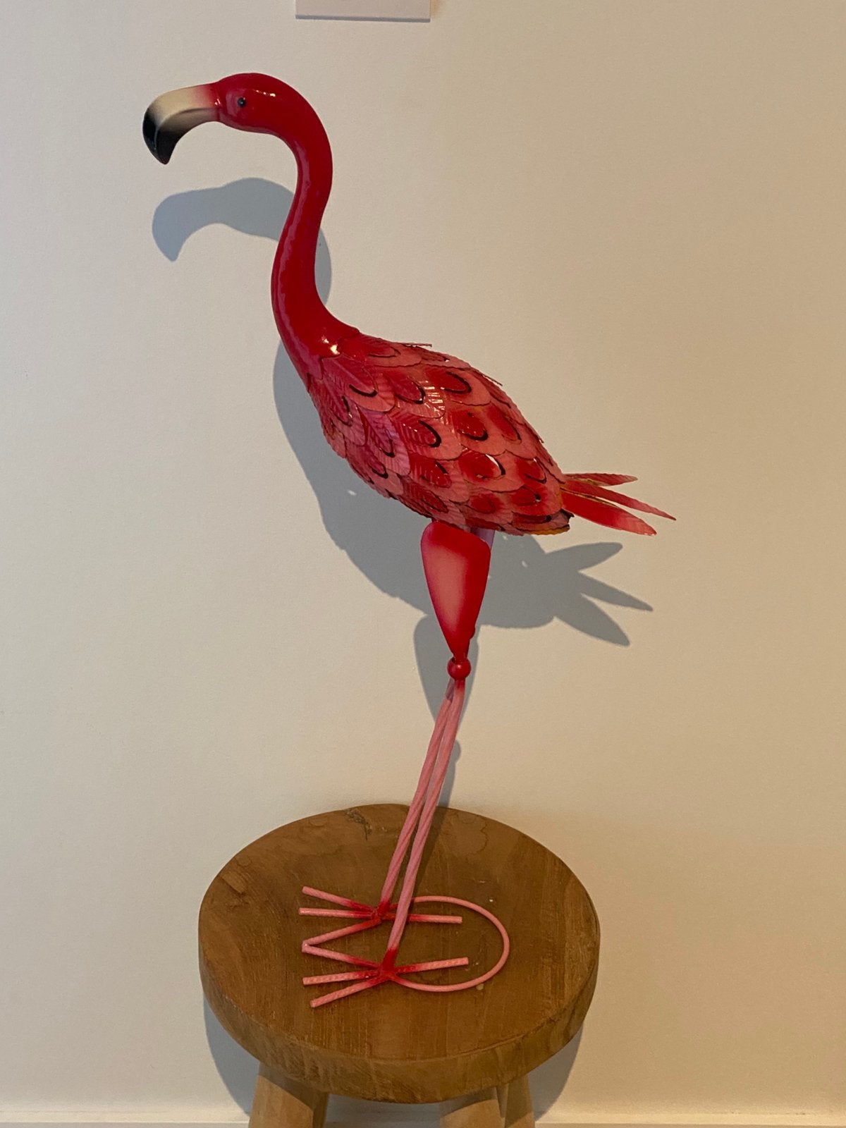 Décoration de jardin flamant rose en fer, Enlèvement, Comme neuf, Métal, Animal