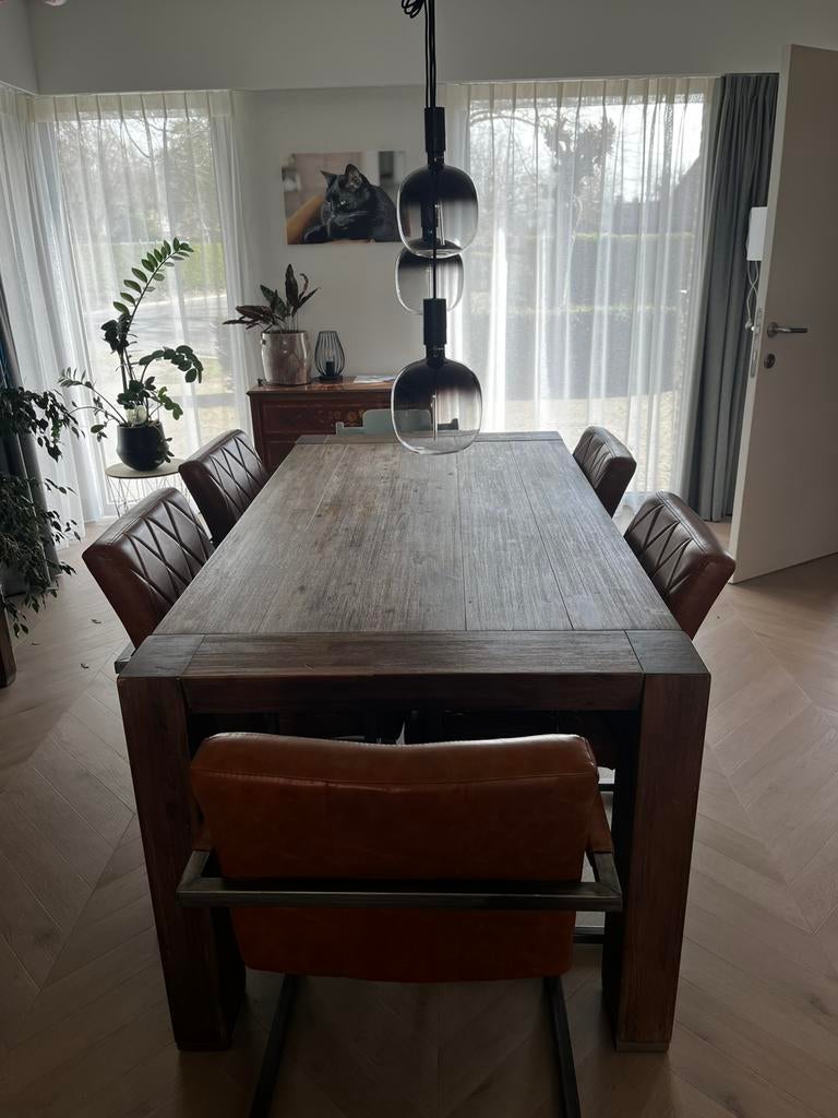 Eetkamertafel te koop, Maison & Meubles, Tables | Tables à manger, Utilisé, 50 à 100 cm, 150 à 200 cm, Cinq personnes ou plus