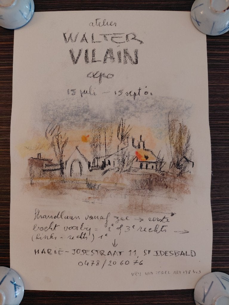 Sint Idesbald Walter Vilain, Ophalen, Gesigneerd, Landschappen, Overige techniek