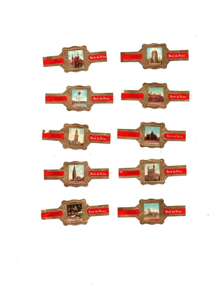 BRACELETS À CIGARES DERK DE VRIES, SÉRIE 1, Enlèvement ou Envoi, Comme neuf, Bagues de cigare
