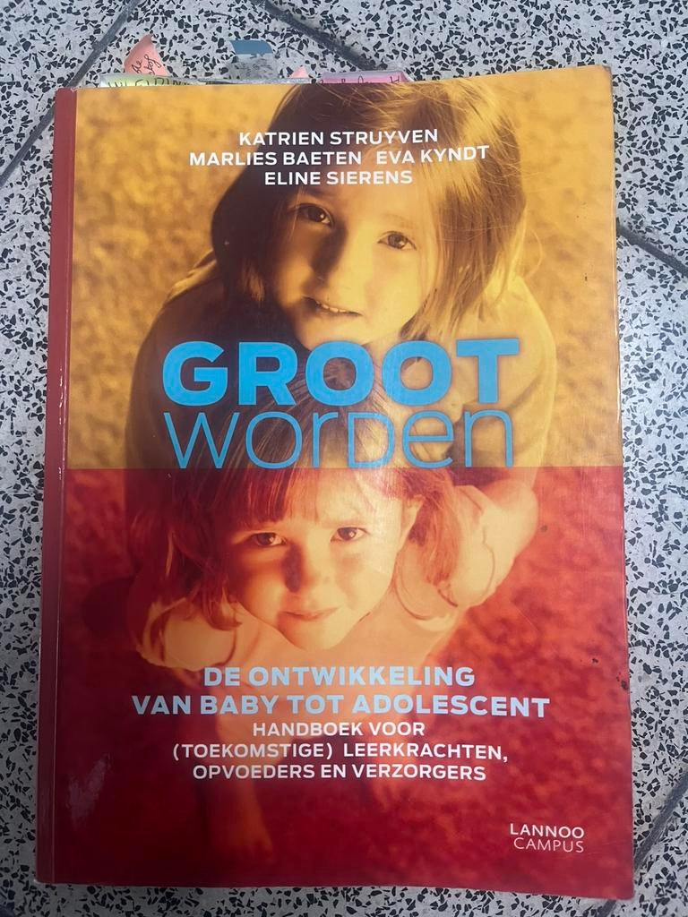 Boek Psychologie lerarenopleiding “Groot worden”, Livres, Psychologie, Enlèvement, Comme neuf