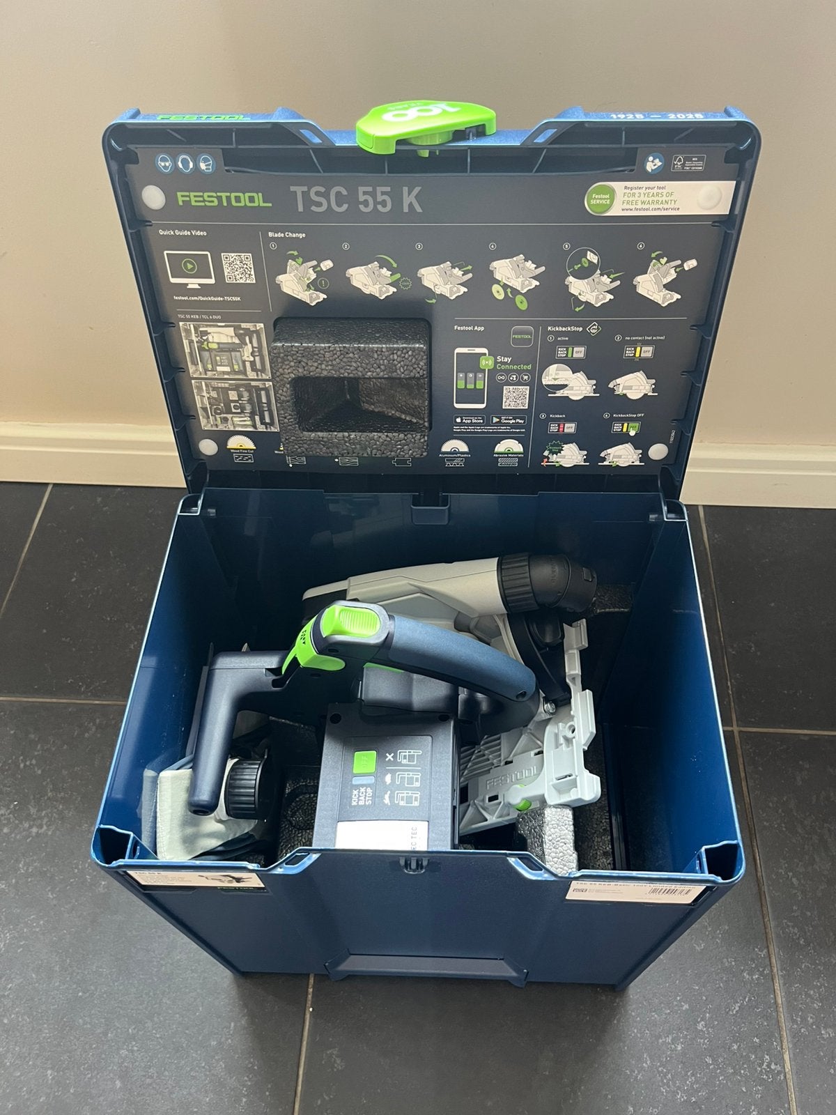 Nieuwe Festool tsc55 keb invalzaag met garantie, Ophalen, Nieuw, Invalzaag, 30 tot 70 mm