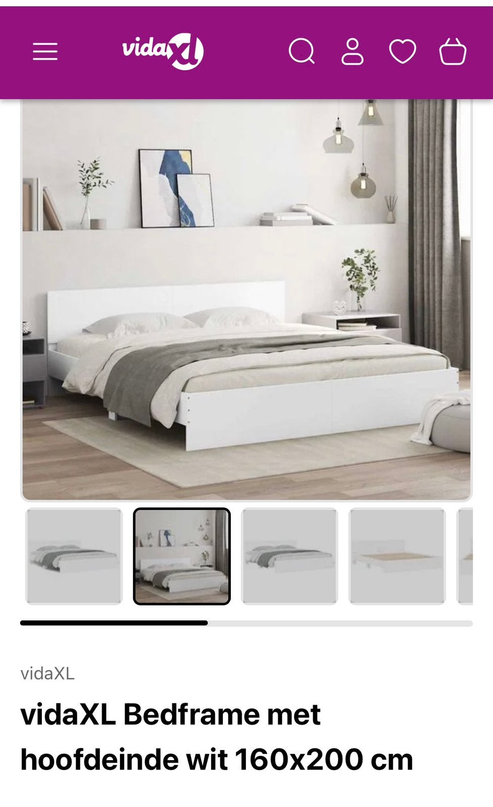 Gratis bed VidaXL 160cm, Huis en Inrichting, Slaapkamer | Bedden, Ophalen