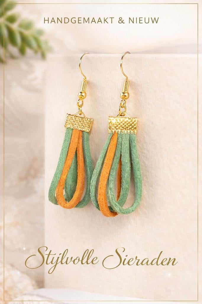 Handgemaakte unieke goudkleurige oorhangers, L4.5cm B1,2cm, Bijoux, Sacs & Beauté, Boucles d'oreilles, Neuf, Autres couleurs, Enlèvement