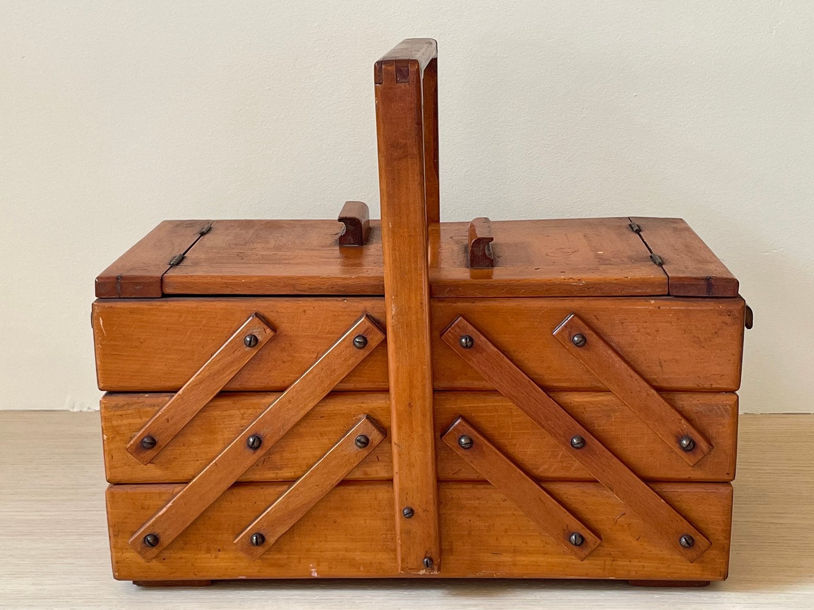 Boîte à couture vintage en bois, Enlèvement ou Envoi, Utilisé