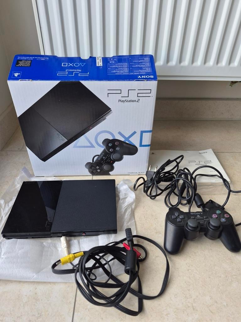 Playstation 2 MIB slim Charcoal black, Games en Spelcomputers, Spelcomputers | Sony PlayStation 2, Ophalen of Verzenden, Slim