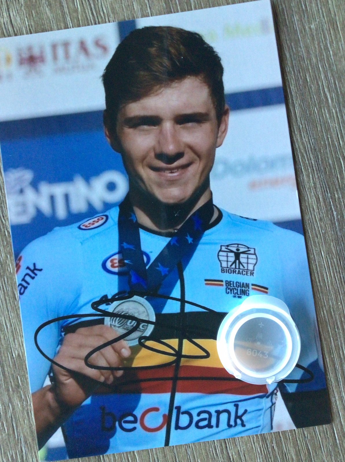 Wielerfoto remco evenepoel, Sports & Fitness, Enlèvement ou Envoi, Comme neuf