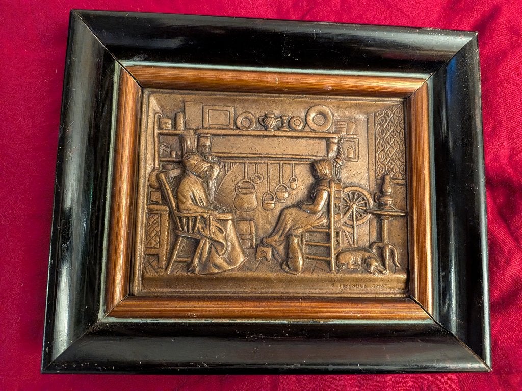 Vintage koperen wandplaat, brouwerij Gentbrugge, 1949, Antiek en Kunst, Ophalen of Verzenden, Koper