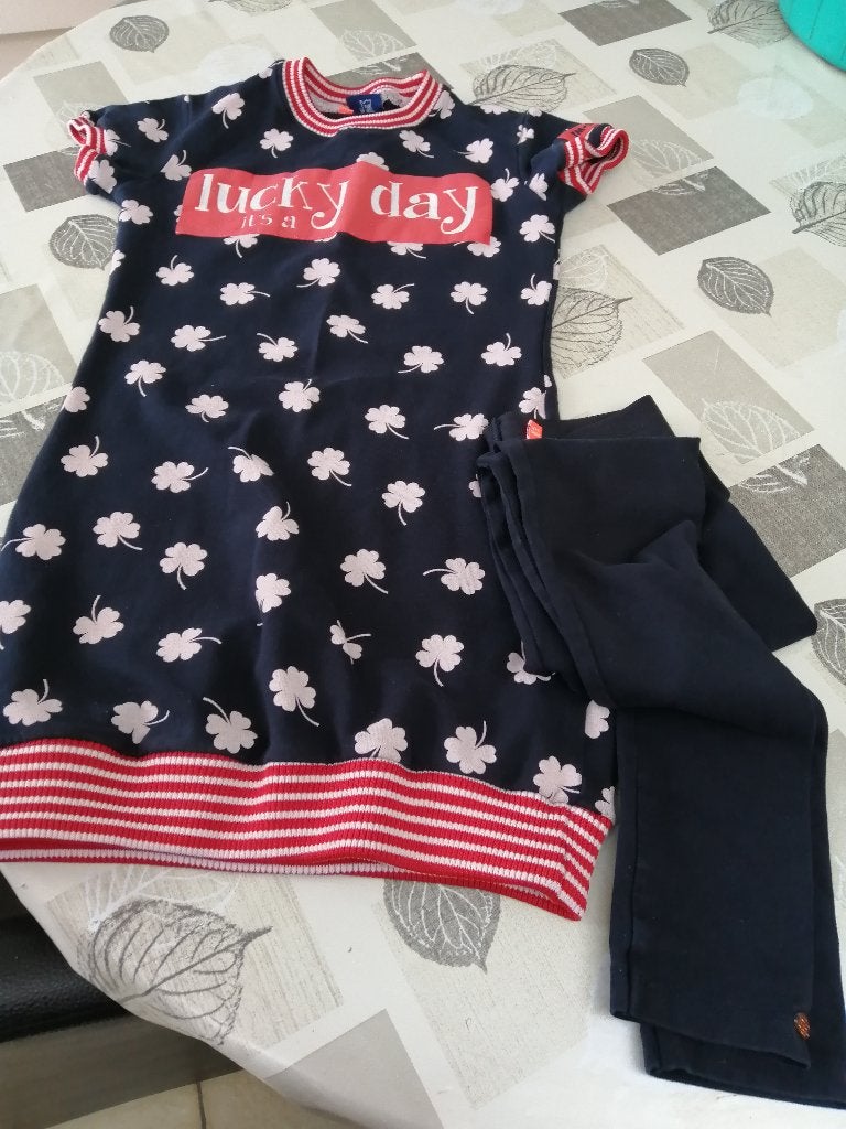 TOM DU kleedje + legging maat 140 - 146, Kinderen en Baby's, Meisje, Ophalen of Verzenden, Zo goed als nieuw, Setje