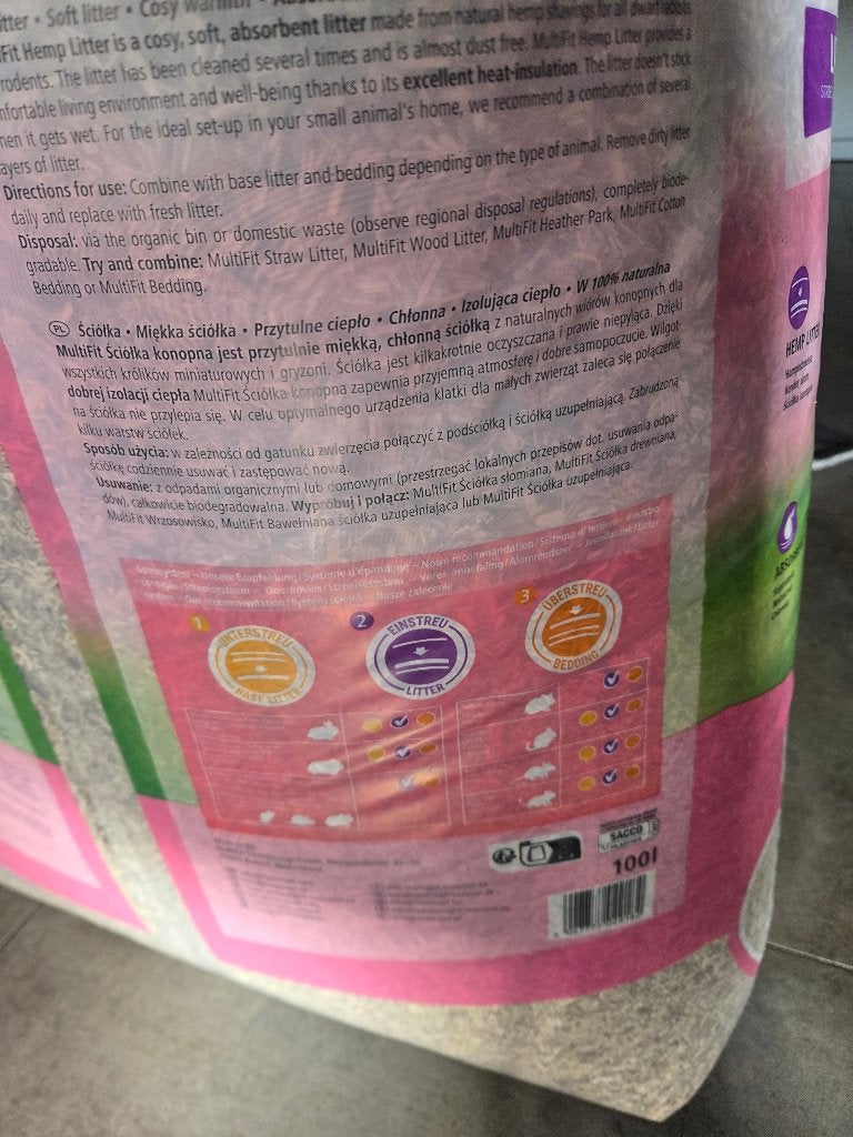 100 liter hennepafval, Dieren en Toebehoren, Ophalen, Kooi, 60 tot 90 cm, Chinchilla