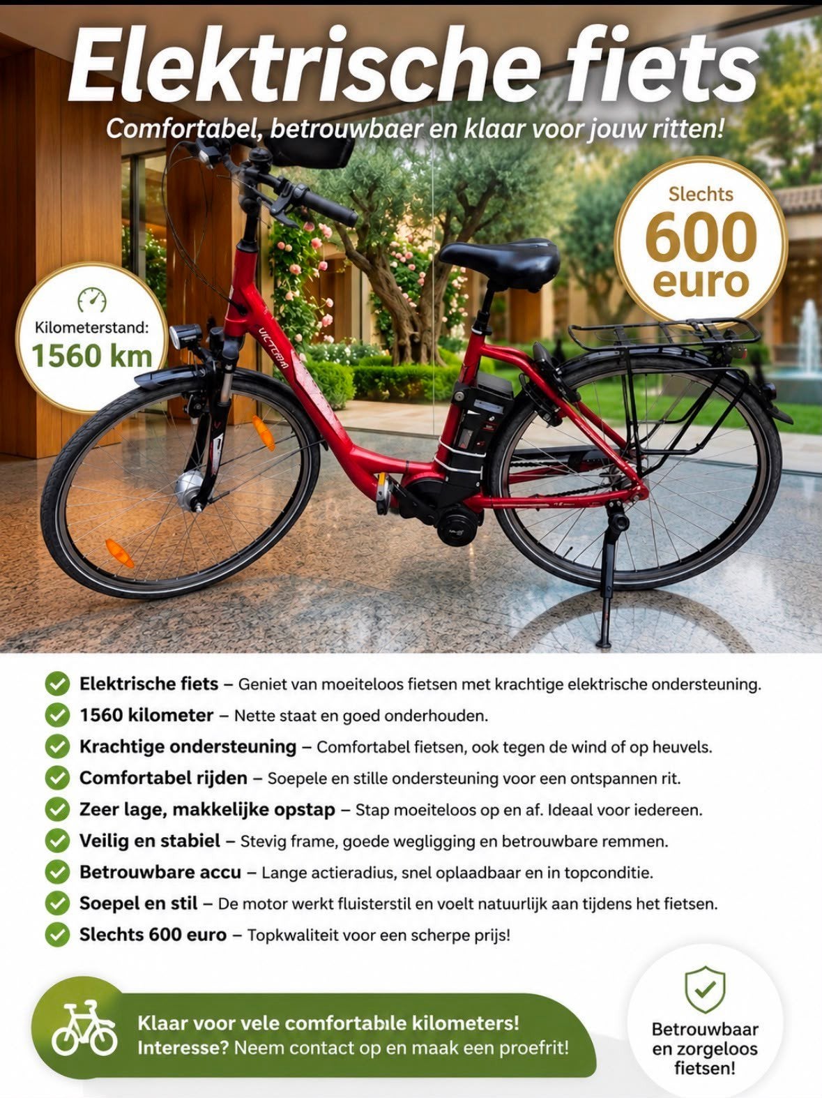 E BIKE, 47 à 51 cm, Enlèvement, Comme neuf, Autres marques