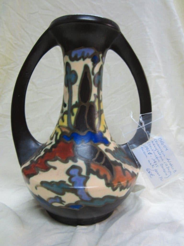 Montoise Art Deco keramische vaas, Ophalen of Verzenden