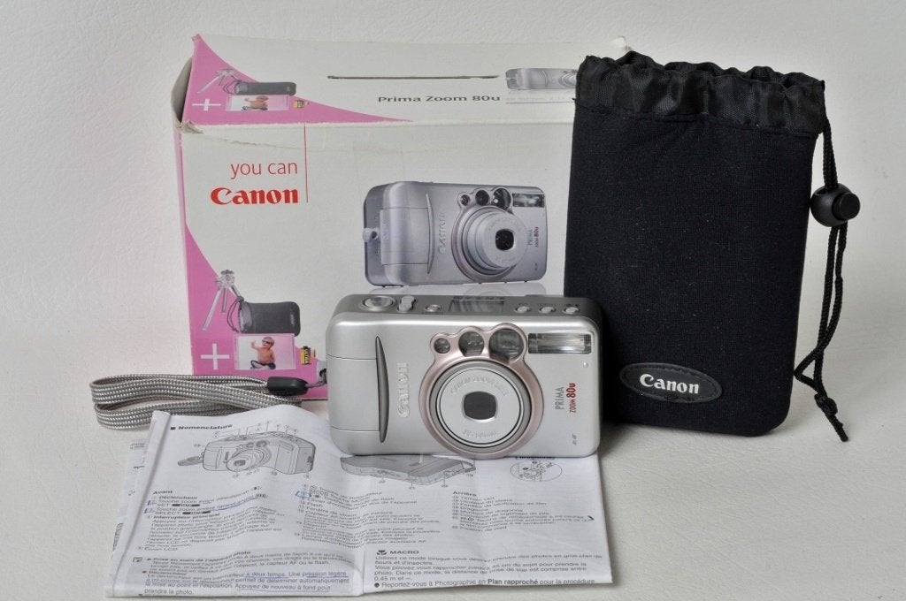Canon Prima zoom 80 u + trépied + mode d’emploi  Argentique, Enlèvement ou Envoi, Comme neuf, Compact, Canon
