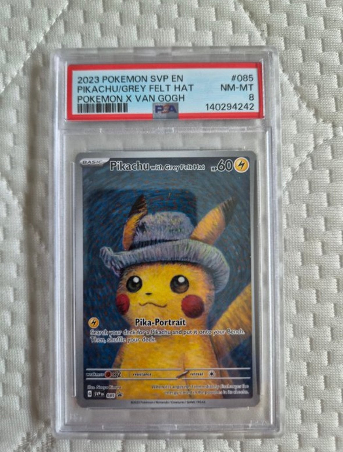 Pikachu with Grey Felt Hat SVP 085 PSA 8 promo, Ophalen of Verzenden, Nieuw, Losse kaart
