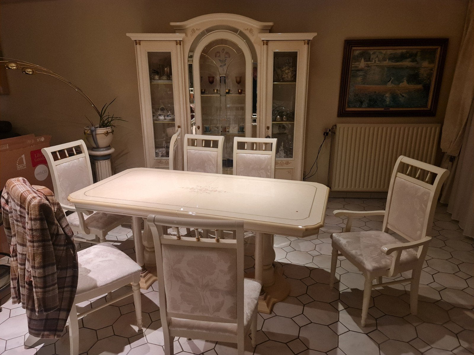 Salle a manger - Design italien, Maison & Meubles, Enlèvement, Utilisé, Italiaans, 6 à 8 chaises