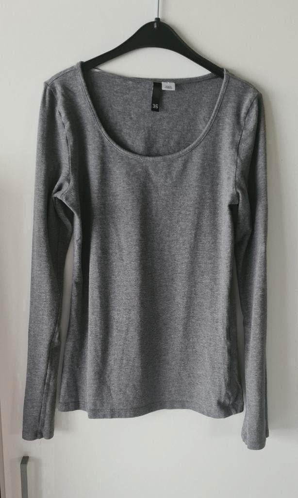 Longsleeve, maat 36 (mooier dan op foto), Kleding | Dames, Ophalen of Verzenden, Maat 36 (S), Grijs, Lange mouw