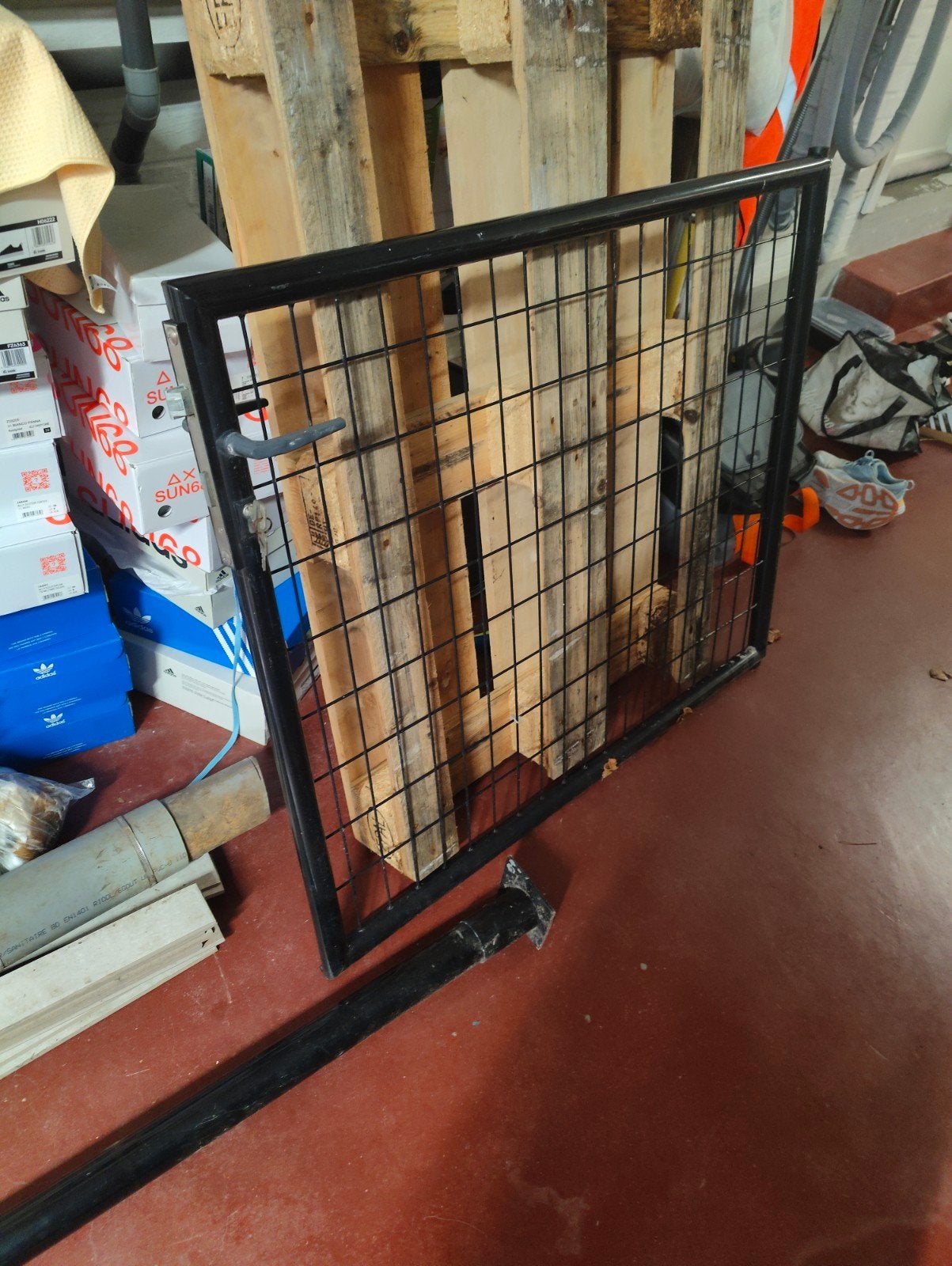 enkel poort zwart, Ophalen, Gebruikt, IJzer, Enkelstaafmat hekwerk