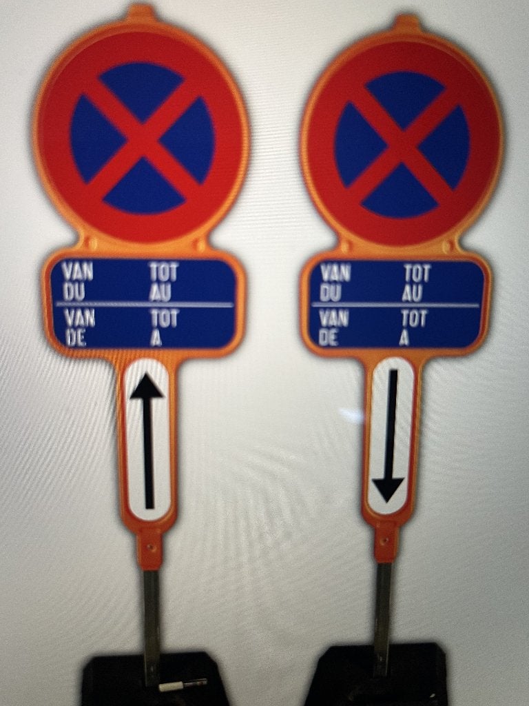 2x Pvc parkeerverbod begin+ einde +voet compleet, Doe-het-zelf en Bouw, Ophalen, Nieuw
