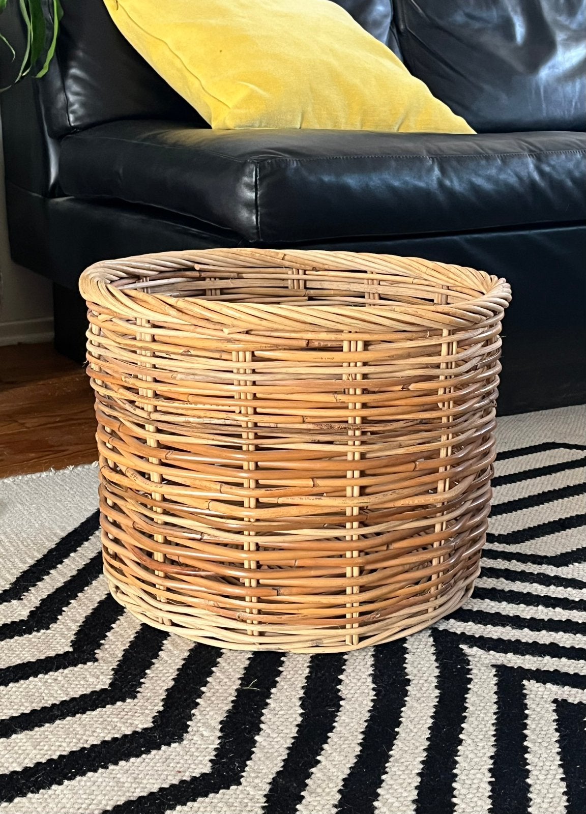Panier rond en rotin, Maison & Meubles, Enlèvement, Comme neuf, Rond