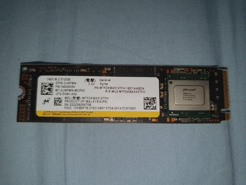 512 Gb SSD Micron 3400 NVMe M.2 Type 2280 Gen 4x4, Intern, Gebruikt, SSD, Ophalen of Verzenden
