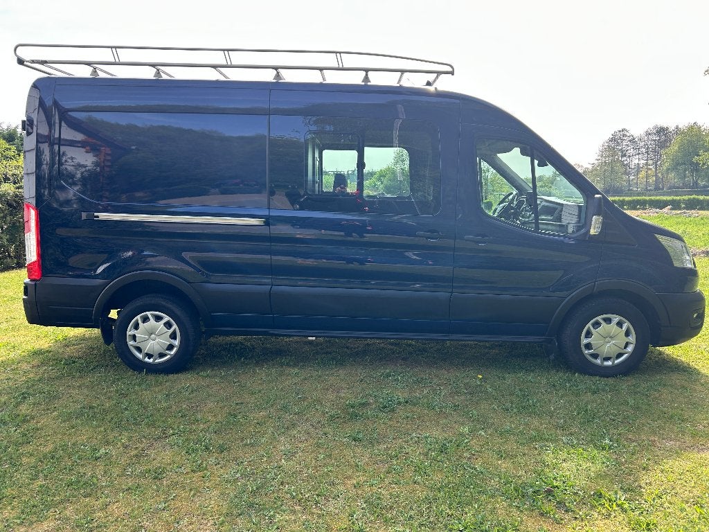 ford transit 2.0tdci L3H2!dubbel cabine!54000km!, Auto's, Euro 6, Blauw, Grijs, Navigatiesysteem