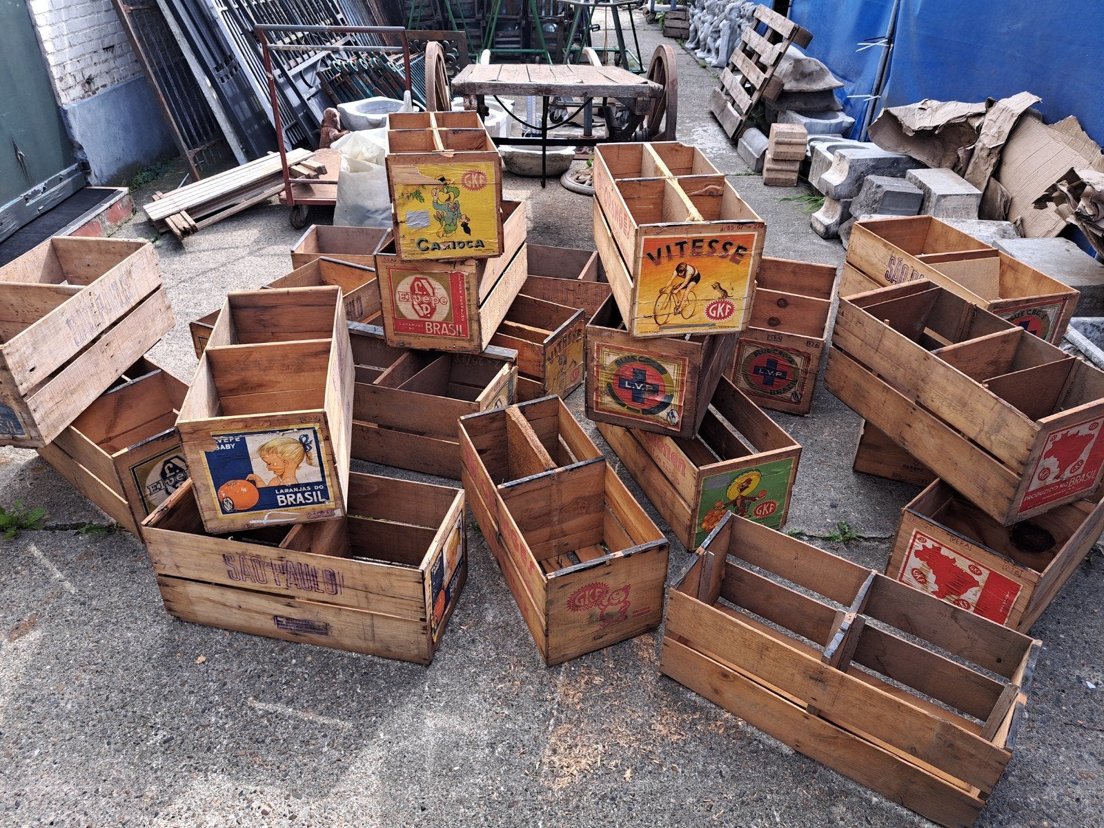 kist kisten oude appelsien kisten decoratie, Ophalen