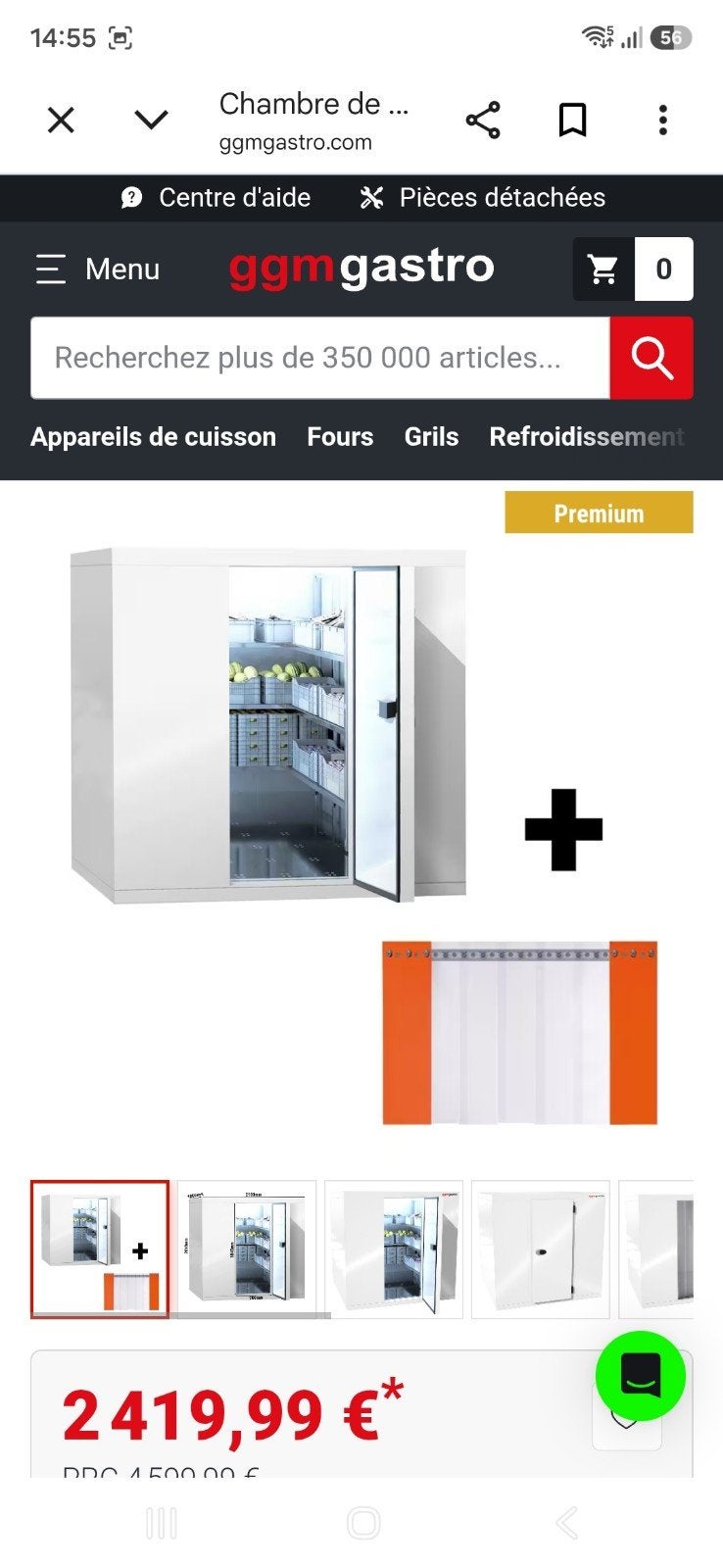 chambre de congélation sans groupe, Articles professionnels, Enlèvement, Utilisé, Refroidissement et Congélation