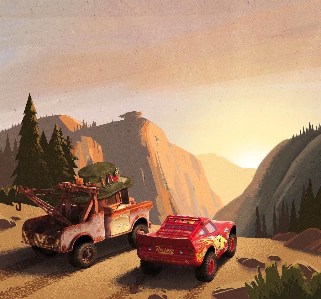 Disney Cars Behang Sundown - 300x280 cm - Gratis Verzending, Enlèvement ou Envoi, Neuf, Décoration murale