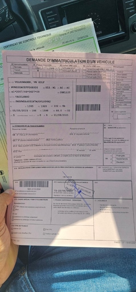 VW golf 7 break de 2015 avec papier d'immatriculation, Particulier, Achat, Golf, Break
