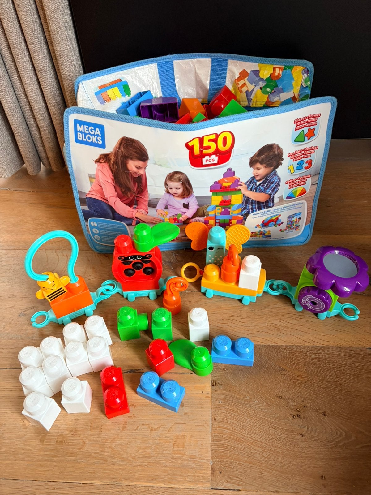 Mega Bloks 150 stuks + extra uitbreiding, Ophalen, Zo goed als nieuw