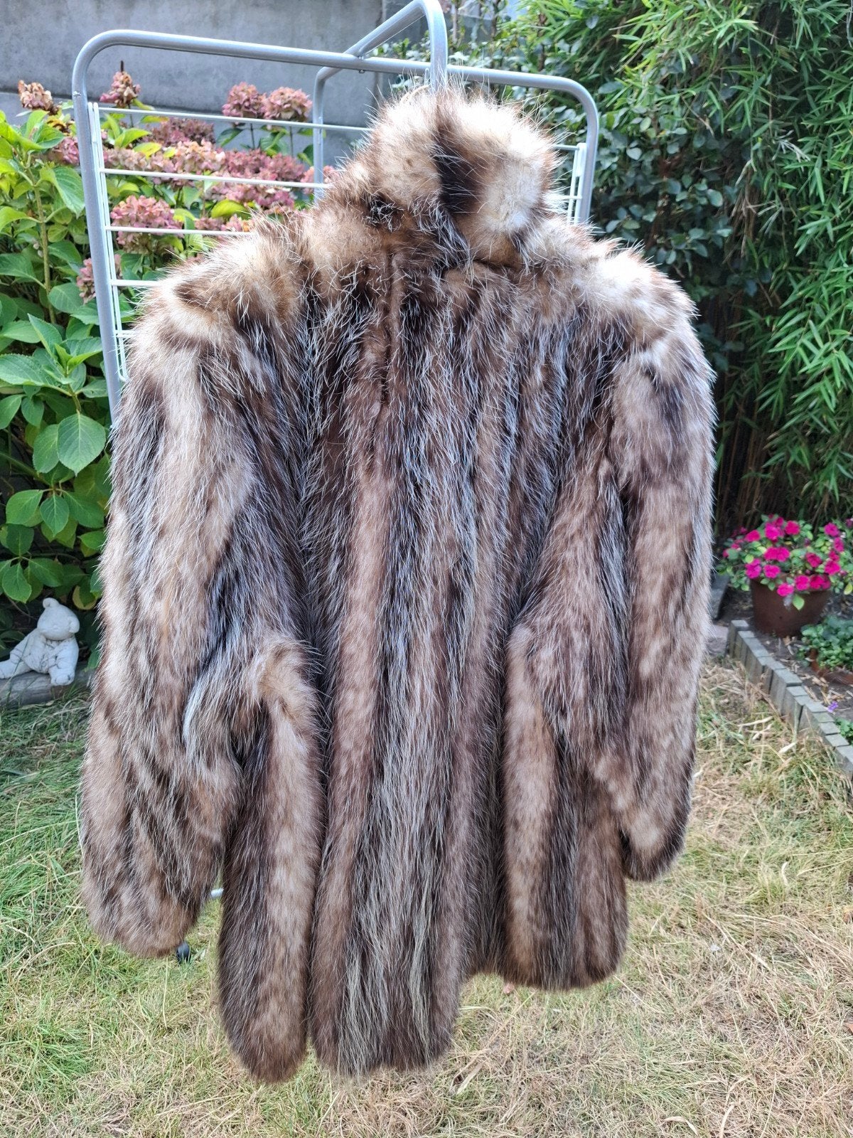 Korte jas Opossum pels, Kleding | Dames, Ophalen, Zo goed als nieuw, Maat 46/48 (XL) of groter, Bruin