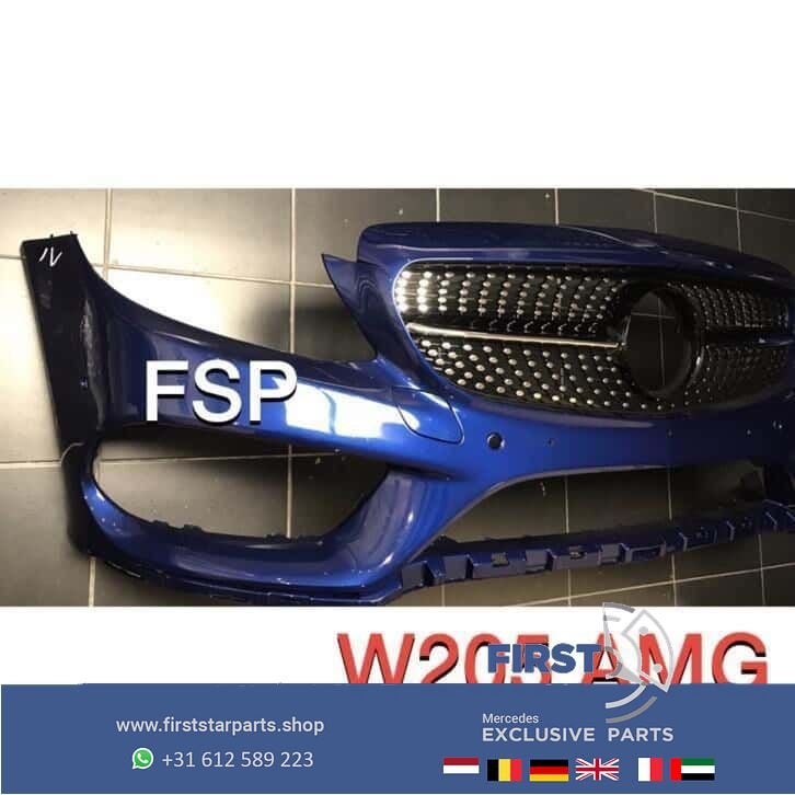 W205 AMG Voorbumper + Diamond gril Mercedes C Klasse 2018 43, Utilisé, -, Avant, -