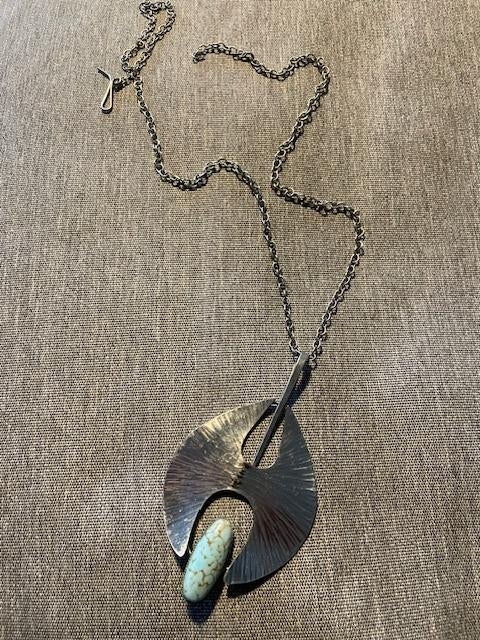 halsketting, Handtassen en Accessoires, Kettingen, Gebruikt, Ophalen of Verzenden, Zilver, Overige materialen