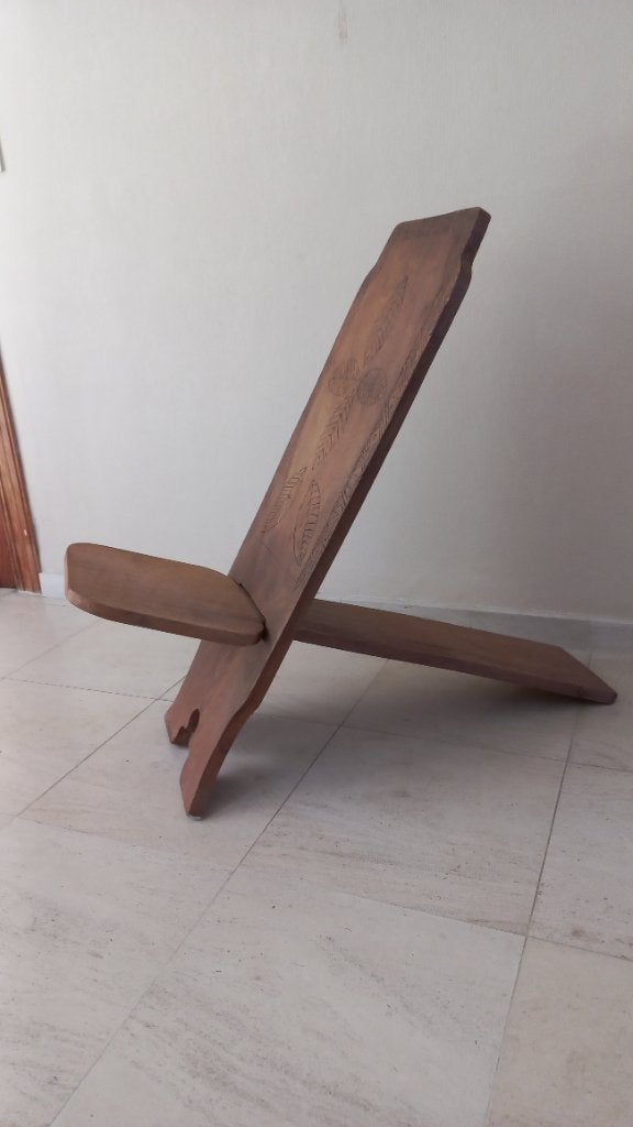 Chaise africaine en bois tropical, faite main, années 1950, Antiquités & Art, Enlèvement