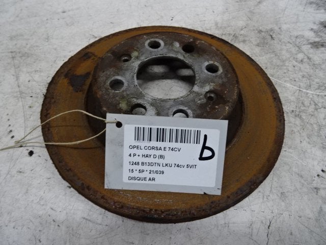 FREIN DISQUE ARRIÈRE Opel Corsa E (01-2014/06-2019), Opel, Opel Automobile GmbH, Utilisé, Kontakt-opel@opel.com