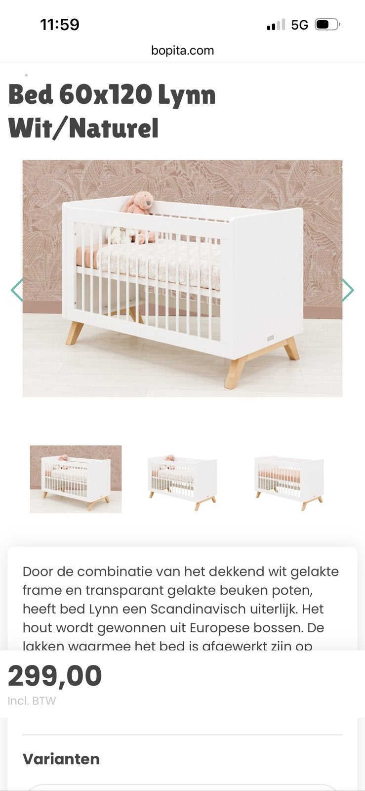 Bopita Lynn babybed, Ophalen, Gebruikt