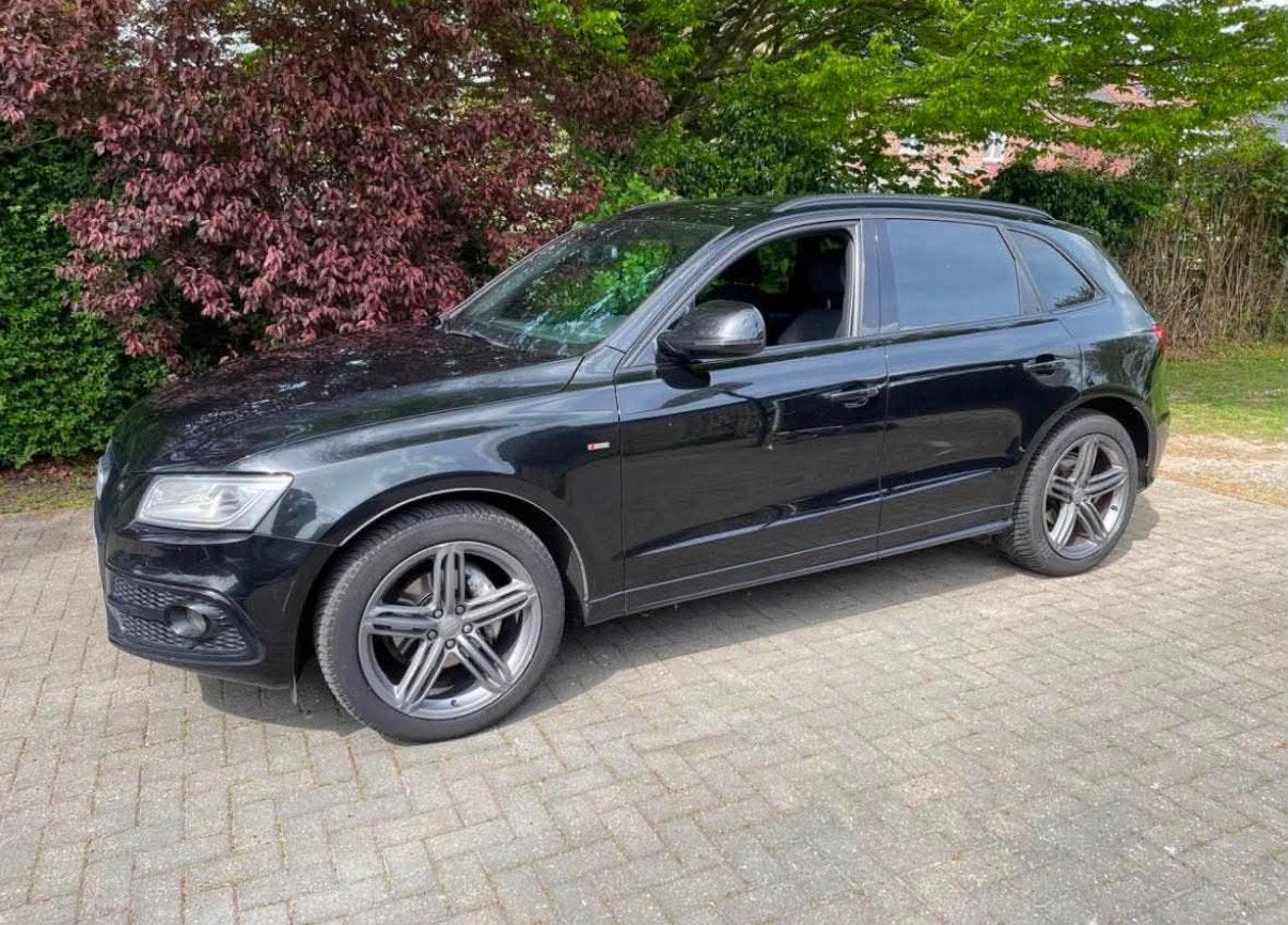 Audi Q5 Sline 2.0TDi Euro 6B, Auto's, Voorwielaandrijving, Q5, Zwart, Leder