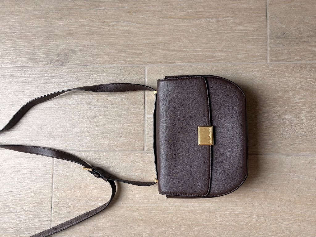 Karl Lagerfeld, crossbody donkerbruin, Handtassen en Accessoires, Tassen | Damestassen, Ophalen of Verzenden, Gebruikt, Schoudertasje
