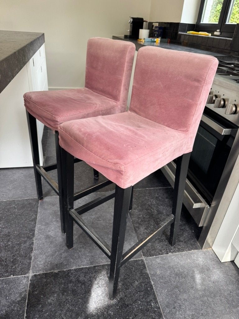 4 tabourets de bar IKEA HENRIKSDAL, Avec repose-pieds, 4 tabourets, Enlèvement, Utilisé