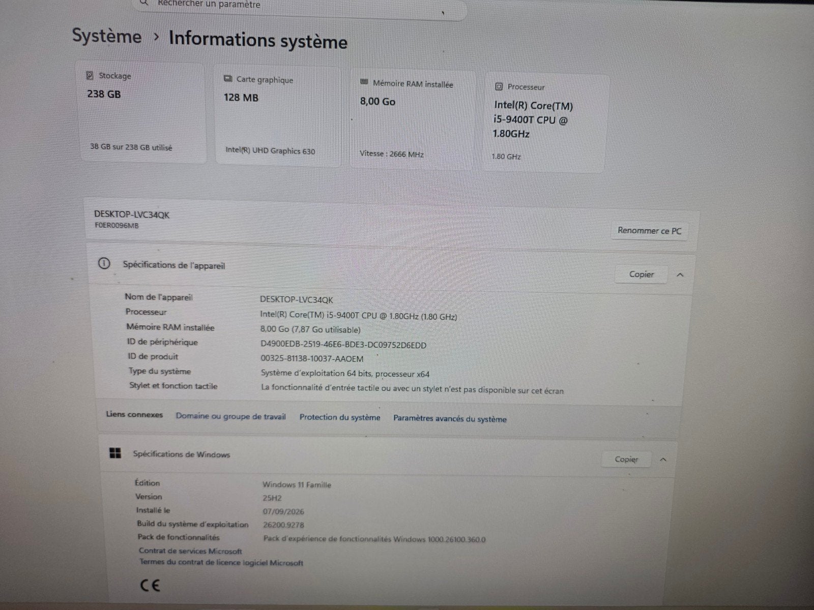all in one ( lenovo ), Enlèvement