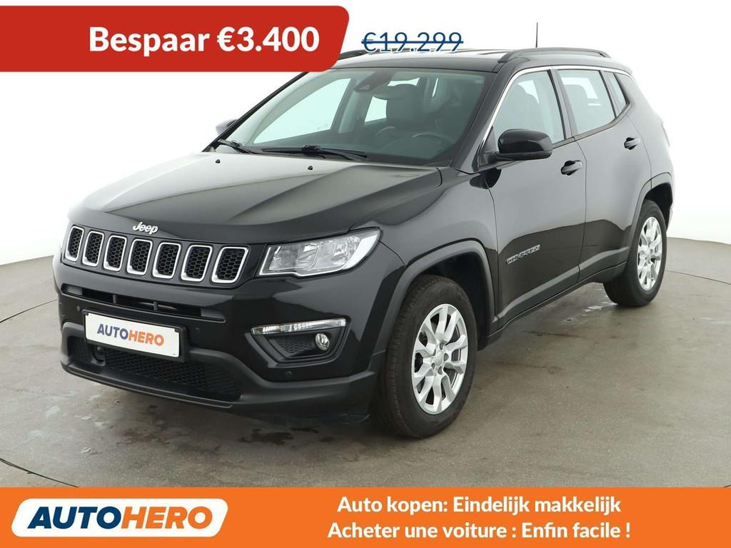 Jeep Compass 1.3 T-GDi Longitude FWD (bj 2020, automaat), Auto's, Jeep, Gebruikt, 1505 kg, Lichtsensor, Zwart