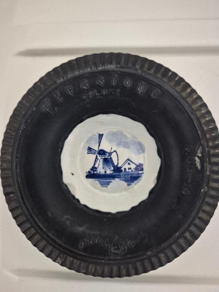 Asbak Delft in autoband, Antiek en Kunst, Ophalen of Verzenden