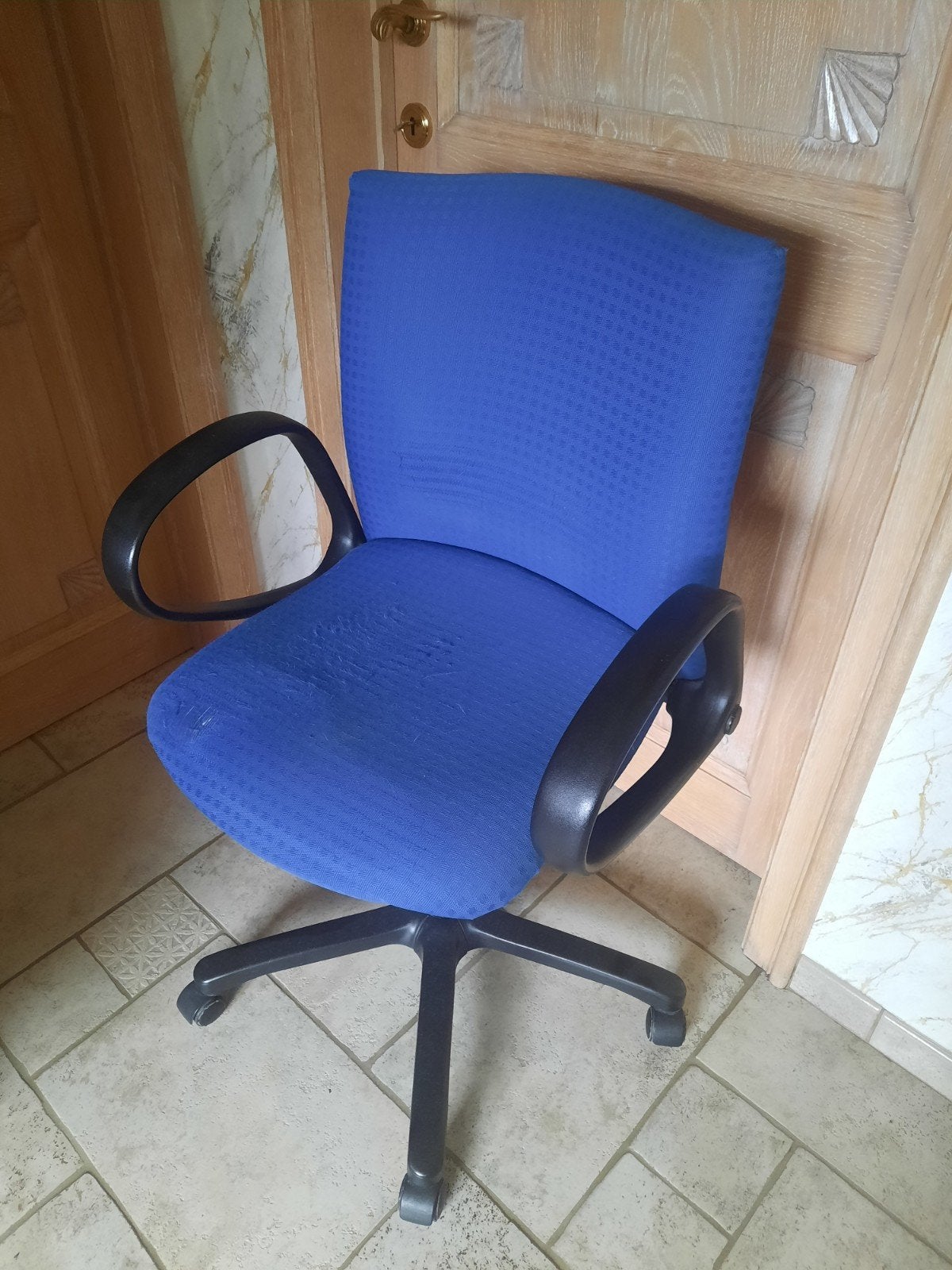 Stevige bureaustoel, Ophalen, Gebruikt, Blauw, Bureaustoel