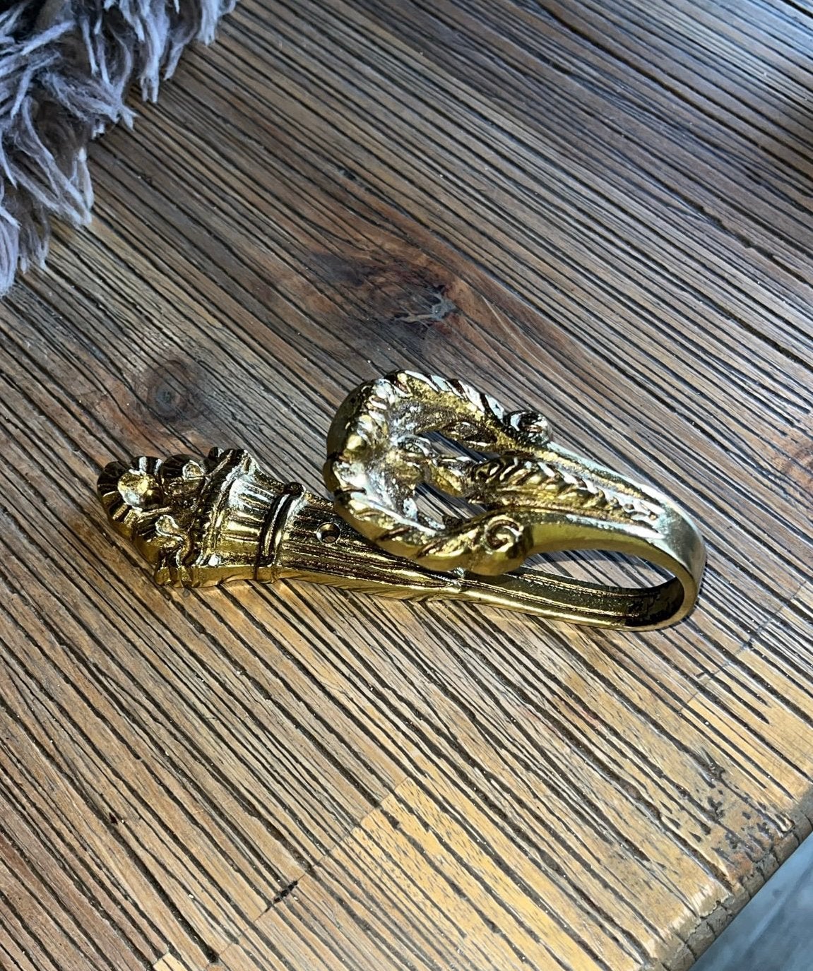 5x zware vintage/antieke gordijnhaak – messing – klassiek, Huis en Inrichting, Ophalen of Verzenden, Zo goed als nieuw