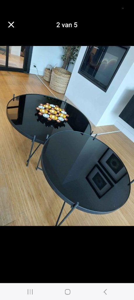 2 glazen salontafels van Zuiver, Huis en Inrichting, Ophalen, Gebruikt, Glas, Modern