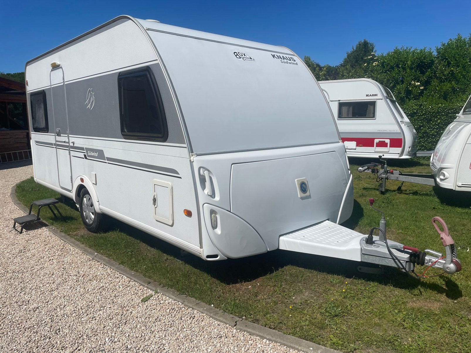 Mooie Caravan Knaus Sudwind 470, Mover, Voortent, Caravans en Kamperen, Caravans, Rondzit, Bedrijf, Lengtebed, Knaus