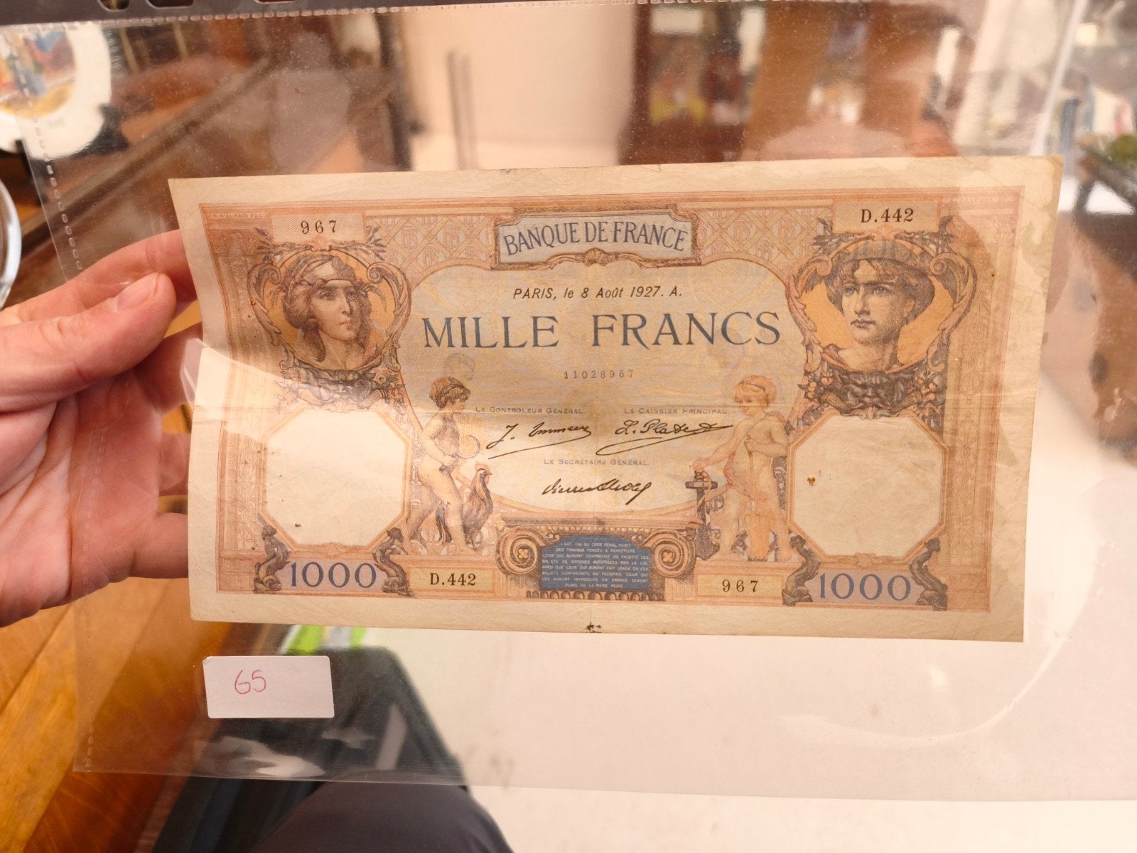 1000 frank Frankrijk 1927, Ophalen of Verzenden, Frankrijk